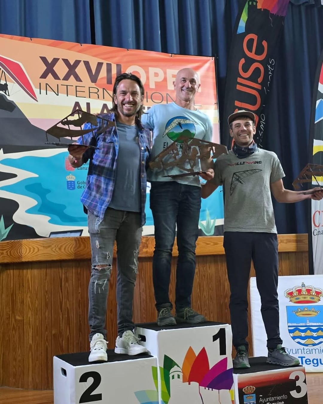 Podium CLASS 1: 1 Christian Pollet, 2 Marco Gröbner GER, 3 Damien Zahn SUI