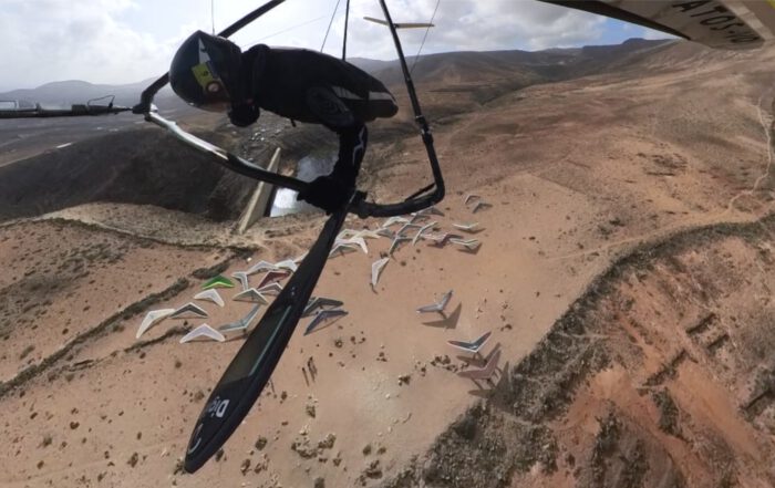 Despegue de ala delta Presa de Mala en Lanzarote